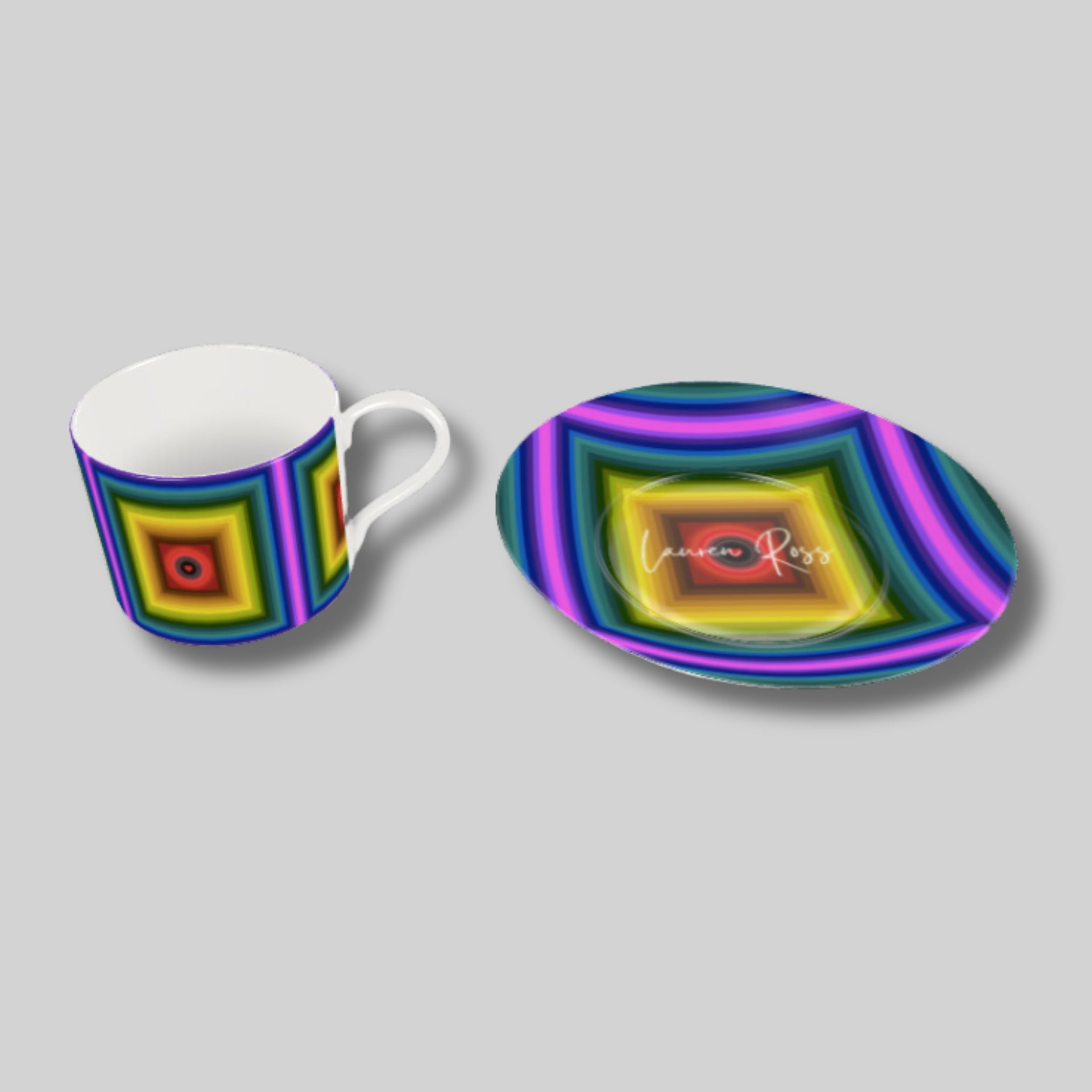 Love Chakra Cup and Saucer Set - Lauren Ross Design | Designer Tableware | Luxury Tableware  | High End Homeware | Dior Tableware  | Louis Vuitton Homeware | Gucci Tableware  | Hermes Tableware | Saks Fifth Avenue Tableware | Neiman Marcus Tableware | Versace Tableware 