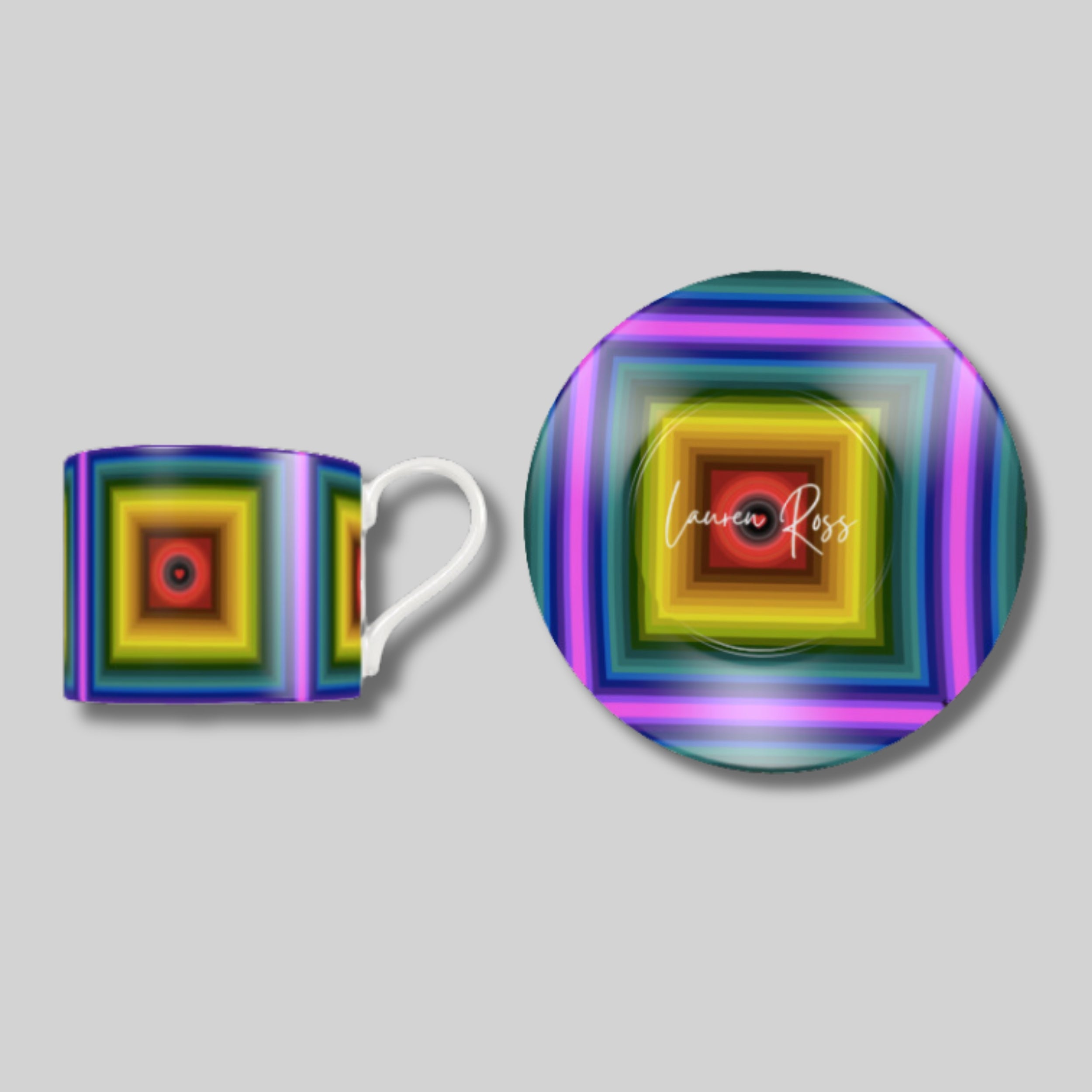 Love Chakra Cup and Saucer Set - Lauren Ross Design | Designer Tableware | Luxury Tableware  | High End Homeware | Dior Tableware  | Louis Vuitton Homeware | Gucci Tableware  | Hermes Tableware | Saks Fifth Avenue Tableware | Neiman Marcus Tableware | Versace Tableware 