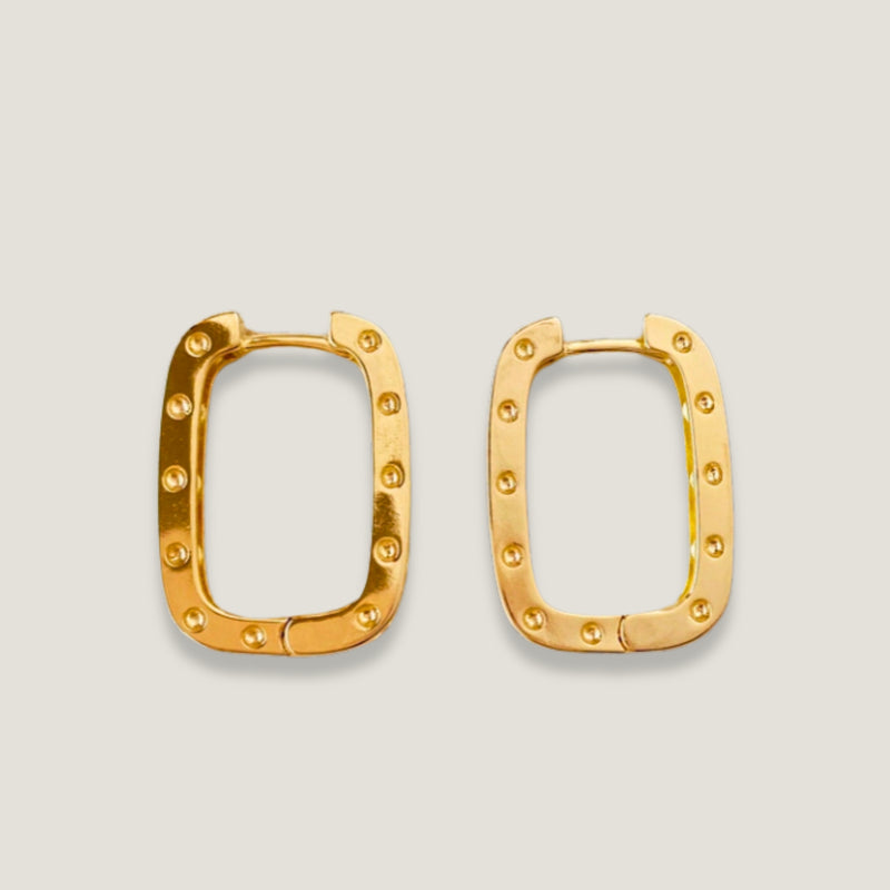 Gold Bar Hoop Earrings - Fine Designer Jewelry | Lauren Ross Design