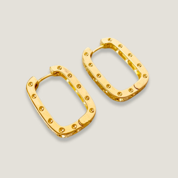 Gold Bar Hoop Earrings - Fine Designer Jewelry | Lauren Ross Design