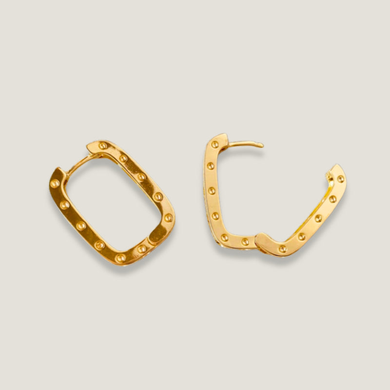 Gold Bar Hoop Earrings - Fine Designer Jewelry | Lauren Ross Design