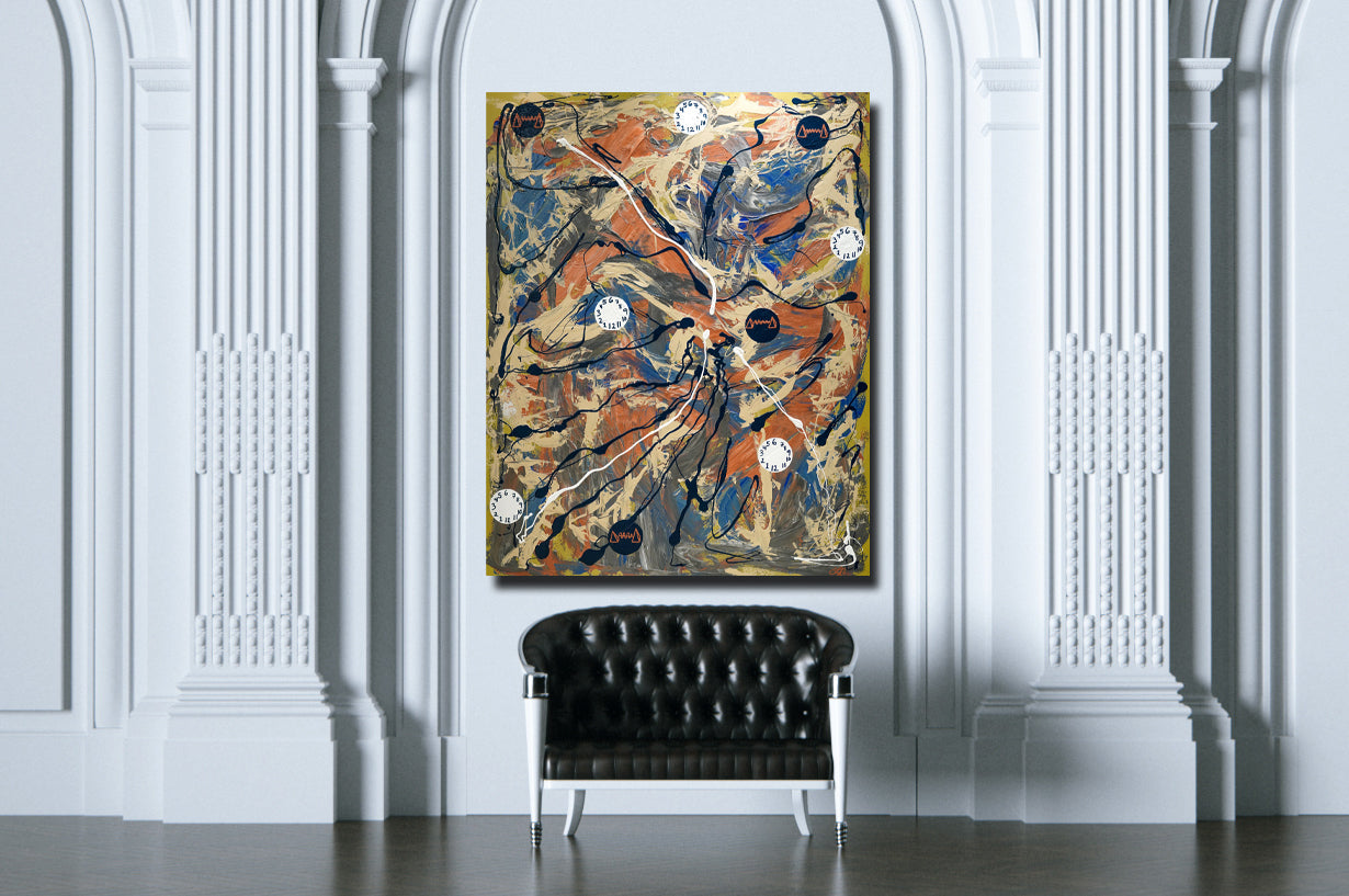 Backwards Canvas Wrap - Abstract Modern Contemporary Luxury Wall Art Painting - Lauren Ross Design