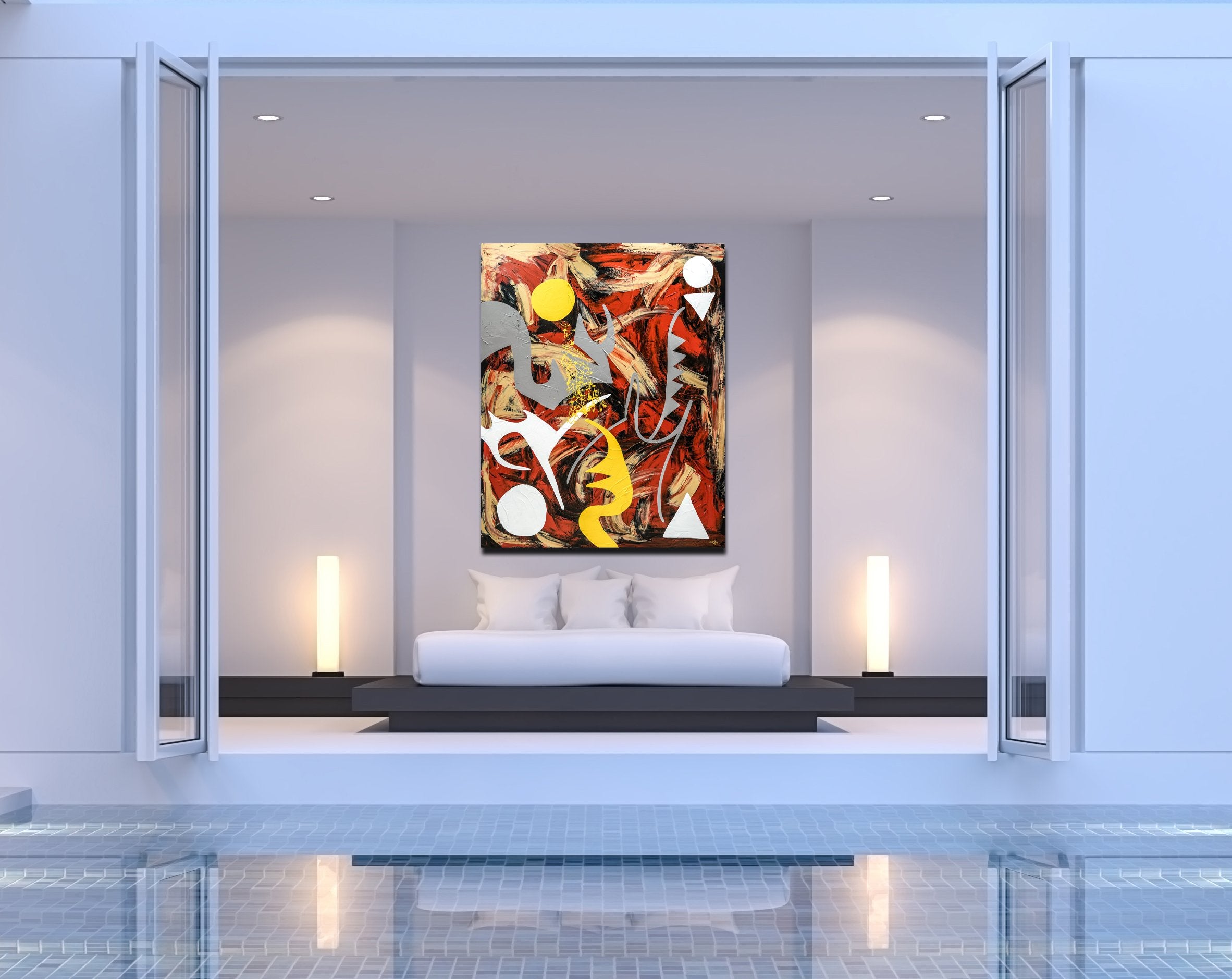 Games Canvas Wrap - Abstract Modern Contemporary Luxury Wall Art Painting - Lauren Ross Design