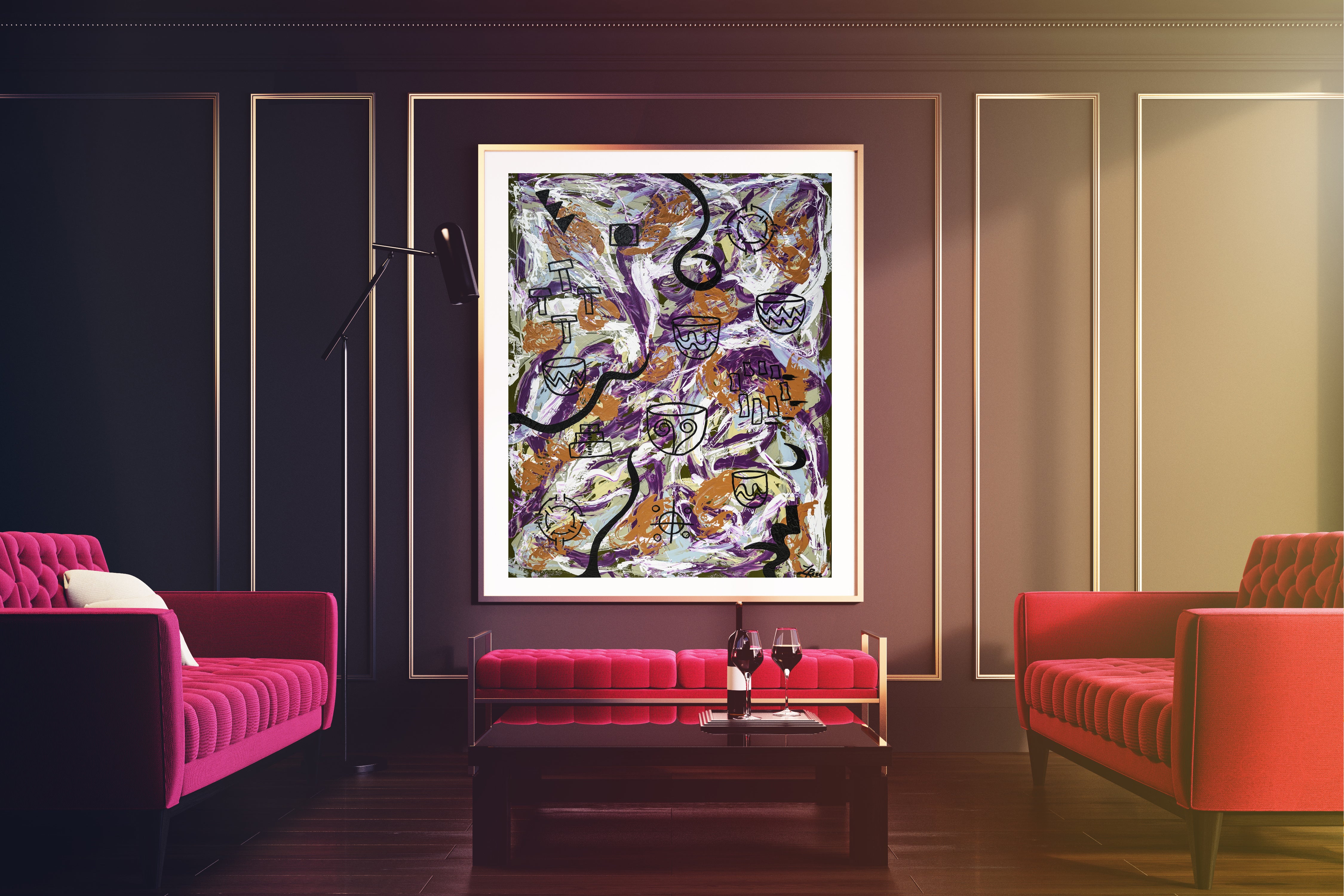 Neolithic Print - Abstract Modern Contemporary Luxury Wall Art Painting - Lauren Ross Design