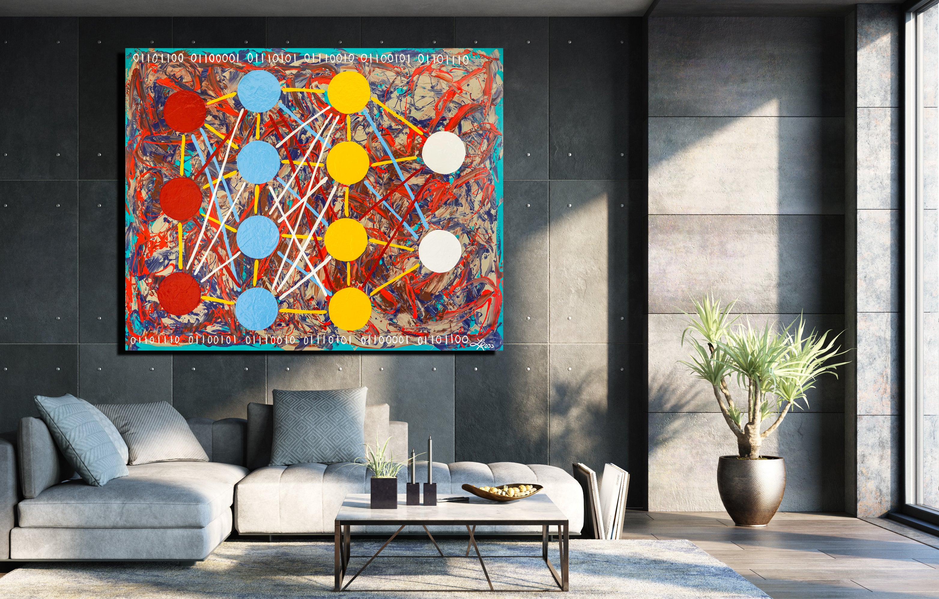 code canvas wrap - Abstract Modern Contemporary Luxury Wall Art Painting - Lauren Ross Design