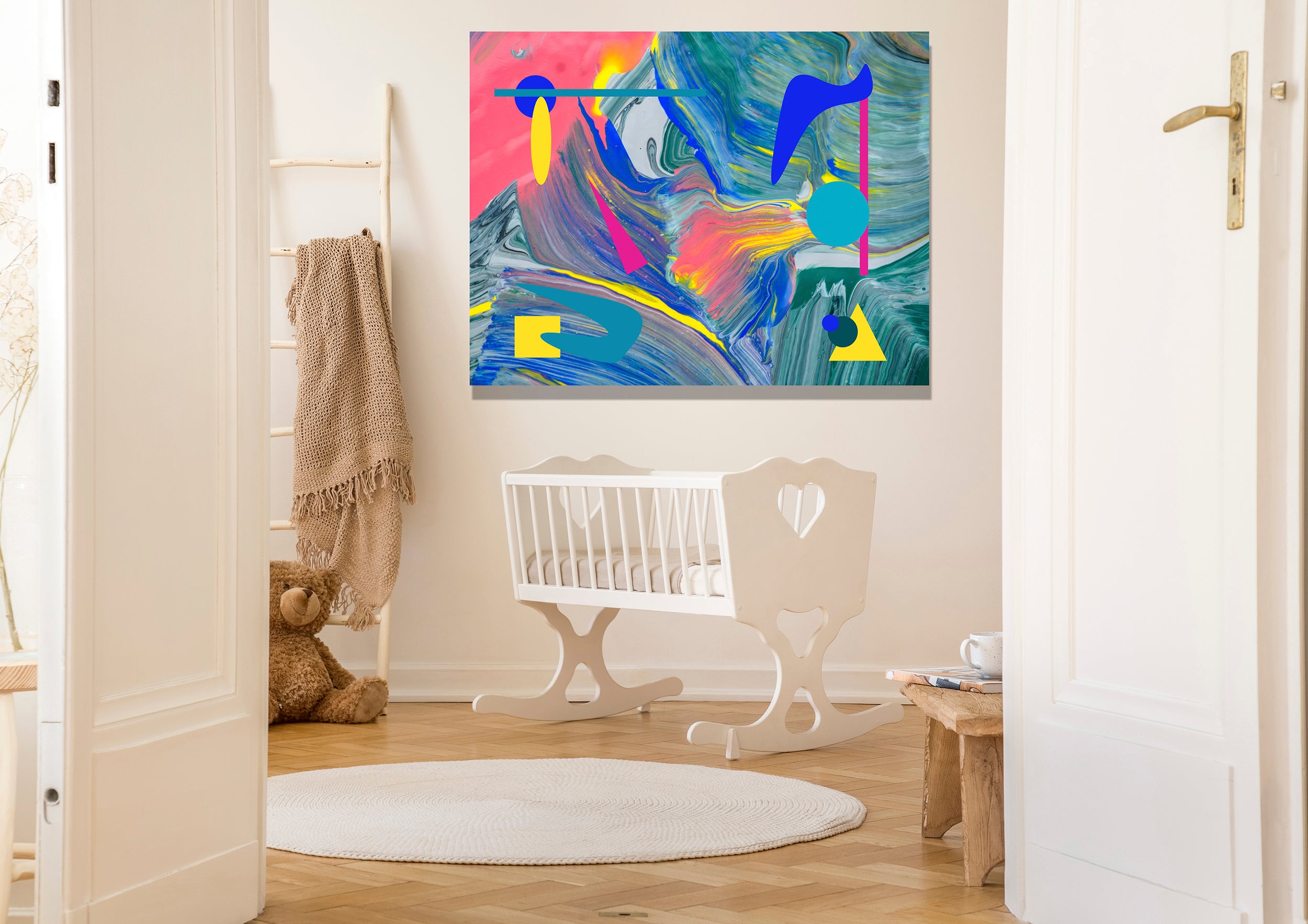 Cosmic Dreams Children's Canvas Wrap Lauren Ross Design - Contemporary Abstract Modern Wall Art