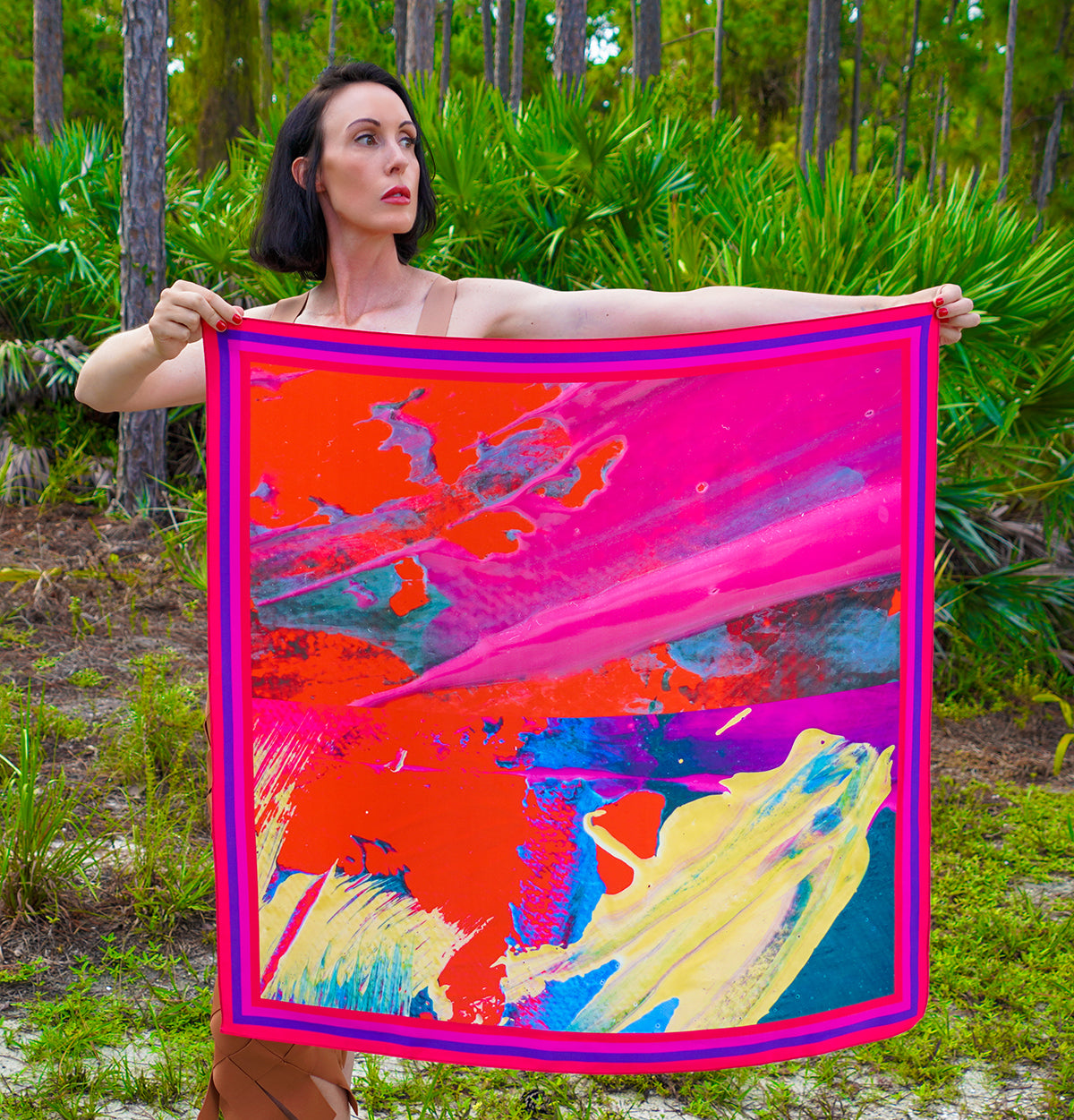 Pink Moon Silk Scarf Lauren Ross Design