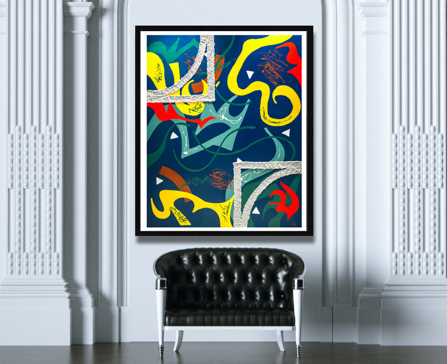 Puzzle 1 Print - Abstract Modern Contemporary Luxury Wall Art Painting - Lauren Ross Design